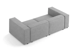 Sofá|Cosmopolitan Design - Sofá "Arendal" 3 lugares em tecido chenille com efeito canelado cinza escuro - 204x102x70cm Cinza antracite