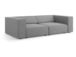 Sofá|Cosmopolitan Design - Sofá "Arendal" 3 lugares em tecido chenille com efeito canelado cinza escuro - 204x102x70cm Cinza antracite