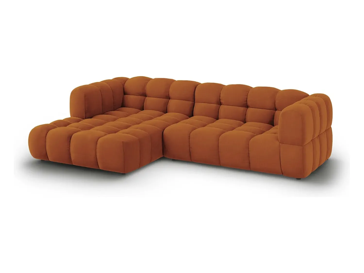 Sofá*Cosmopolitan Design - Sofá modular de canto esquerdo "Sky" 4 lugares em veludo - 272x162x75cm Terracota