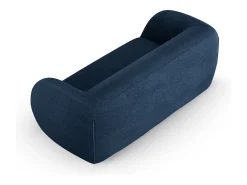 Sofá|Cosmopolitan Design - Sofá "Essen" 2 lugares em tecido bouclé - 210x95x86cm Azul escuro