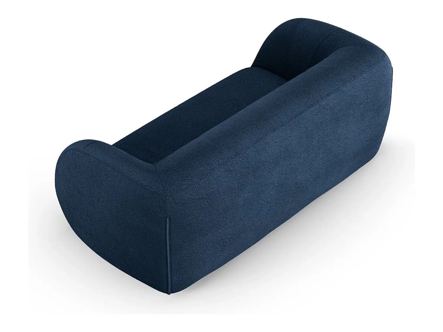 Sofá|Cosmopolitan Design - Sofá "Essen" 2 lugares em tecido bouclé - 210x95x86cm Azul escuro