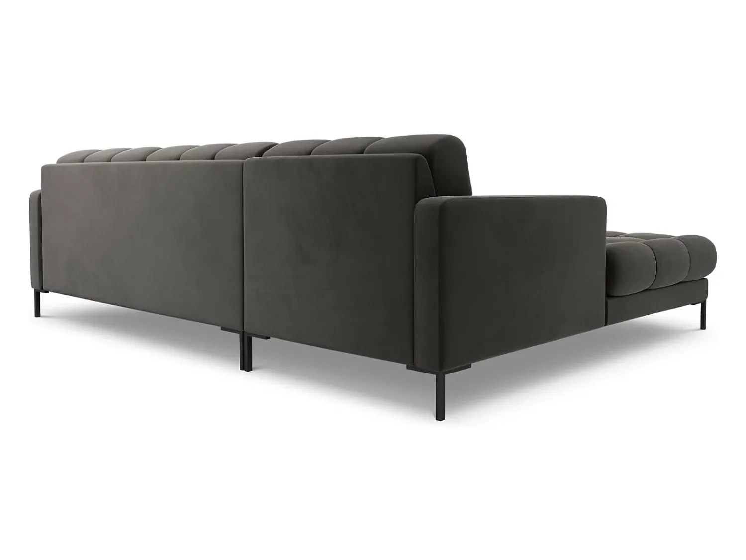 Sofá|Cosmopolitan Design - Sofá de canto esquerdo "Bali" 5 lugares em veludo cinza escuro - 293x185x75cm Cinza antracite