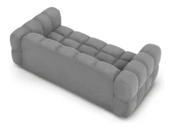 Sofá*Cosmopolitan Design - Sofá "Sky" 3 lugares em veludo cinza claro - 214x102x75cm Cinzento claro