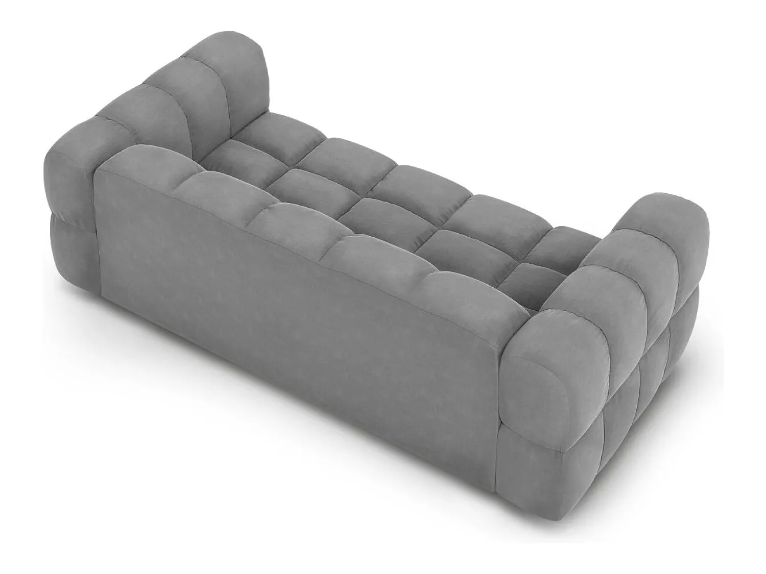 Sofá*Cosmopolitan Design - Sofá "Sky" 3 lugares em veludo cinza claro - 214x102x75cm Cinzento claro