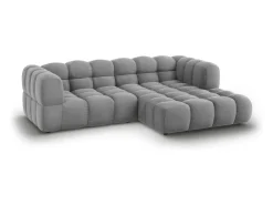 Sofá*Cosmopolitan Design - Sofá modular de canto direito "Sky" 3 lugares em veludo cinza claro - 244x162x75cm Cinzento claro