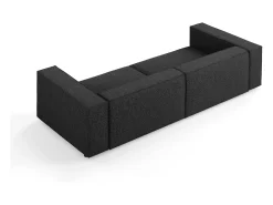 Sofá|Cosmopolitan Design - Sofá "Arendal" 4 lugares em tecido chenille - 244x102x70cm Preto