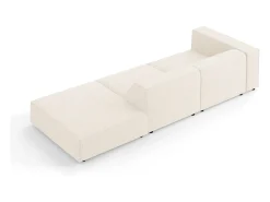 Cosmopolitan Design - Sofá direito "Arendal" 4 lugares em tecido chenille claro - 262x102x70cm^ Sofá