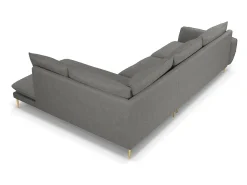 Sofá*Cosmopolitan Design - Sofá de canto direito "Vienna" 6 lugares em tecido estrutural cinza escuro - 275x185x95cm Cinza antracite