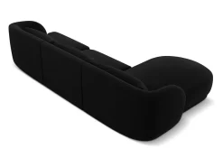 Sofá*Cosmopolitan Design - Sofá de canto esquerdo "Tulum" 4 lugares em veludo - 255x156x70cm Preto