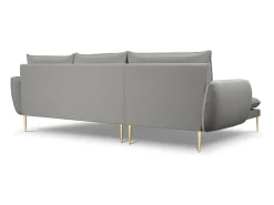 Sofá*Cosmopolitan Design - Sofá de canto esquerdo "Vienna" 5 lugares em tecido bouclé cinza - 255x170x95cm Cinzento