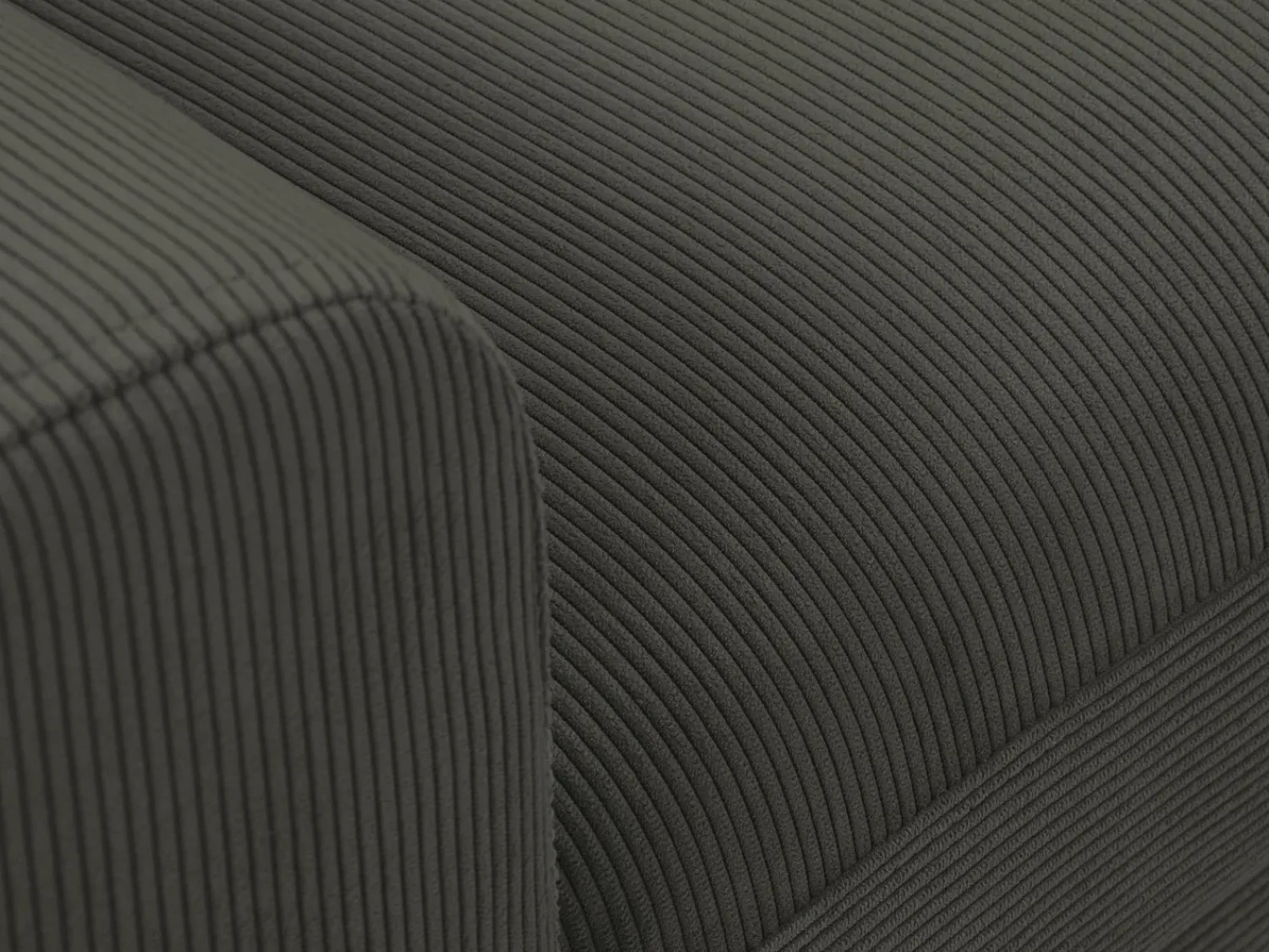 Sofá|Cosmopolitan Design - Sofá convertível de canto direito com caixa de arrumação "Kyoto" 4 lugares em veludo cotelê - 241x145x88cm Preto