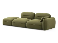 Cosmopolitan Design - Sofá modular virado para a esquerda "Sydney" 3 lugares em veludo - 295x90x70cm^ Sofá