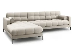 Sofá*Cosmopolitan Design - Sofá de canto esquerdo "Bali" 5 lugares em tecido estrutural - 293x185x75cm Bege