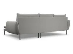 Sofá|Cosmopolitan Design - Sofá de canto direito "Vienna" 5 lugares em tecido bouclé cinza - 255x170x95cm Cinzento