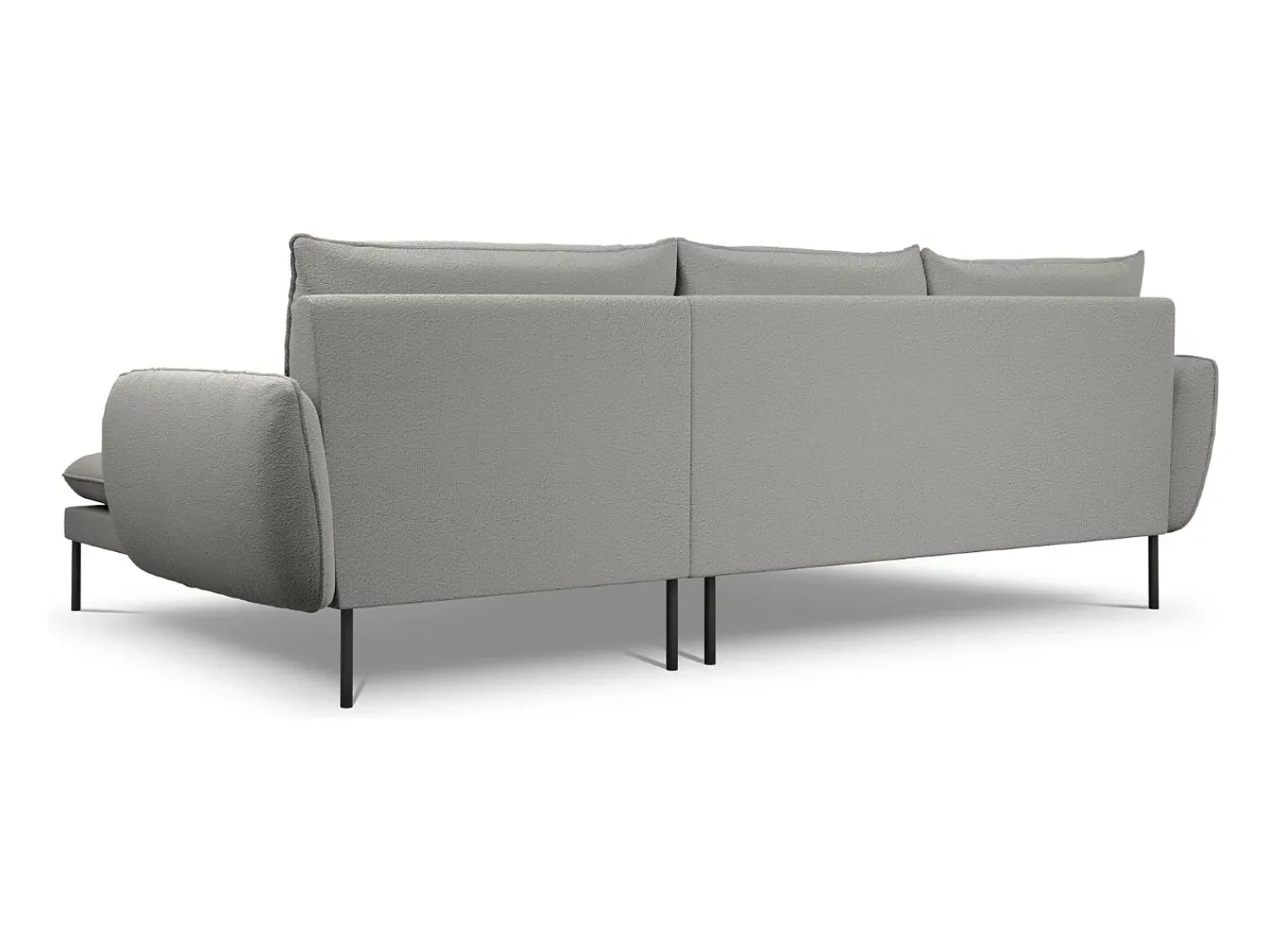 Sofá|Cosmopolitan Design - Sofá de canto direito "Vienna" 5 lugares em tecido bouclé cinza - 255x170x95cm Cinzento