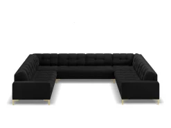 Cosmopolitan Design - Sofá panorâmico "Bali" 9 lugares em veludo - 327x256x75cm^ Sofá