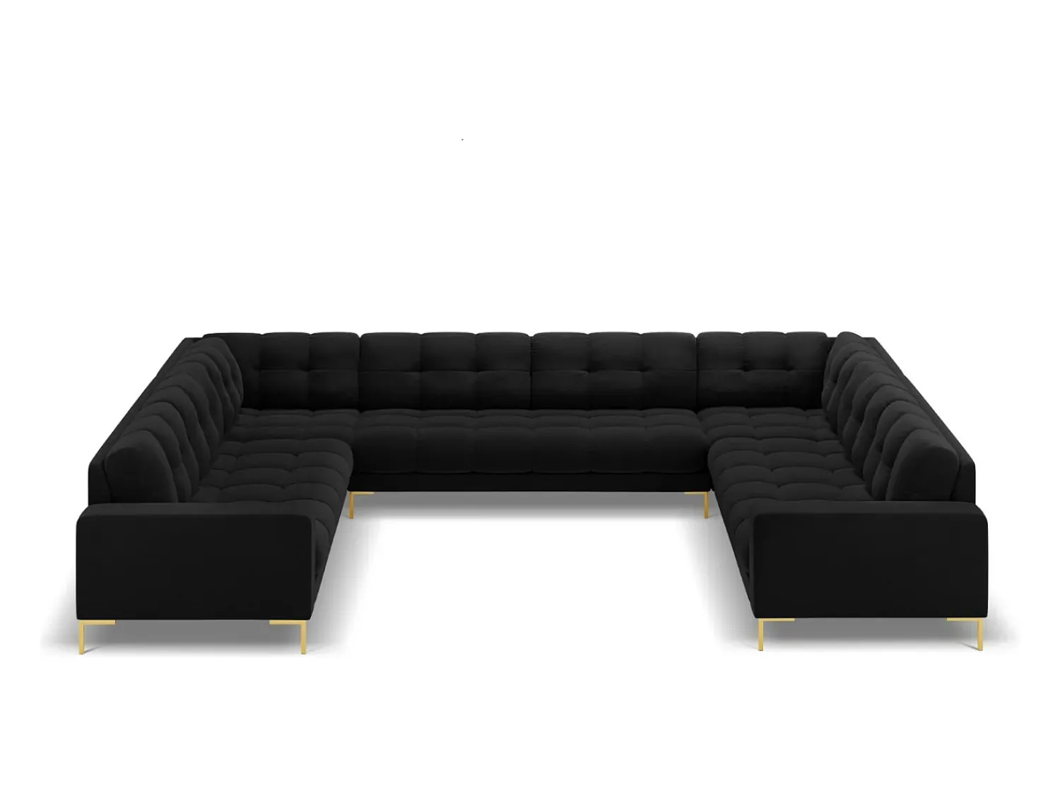 Cosmopolitan Design - Sofá panorâmico "Bali" 9 lugares em veludo - 327x256x75cm^ Sofá
