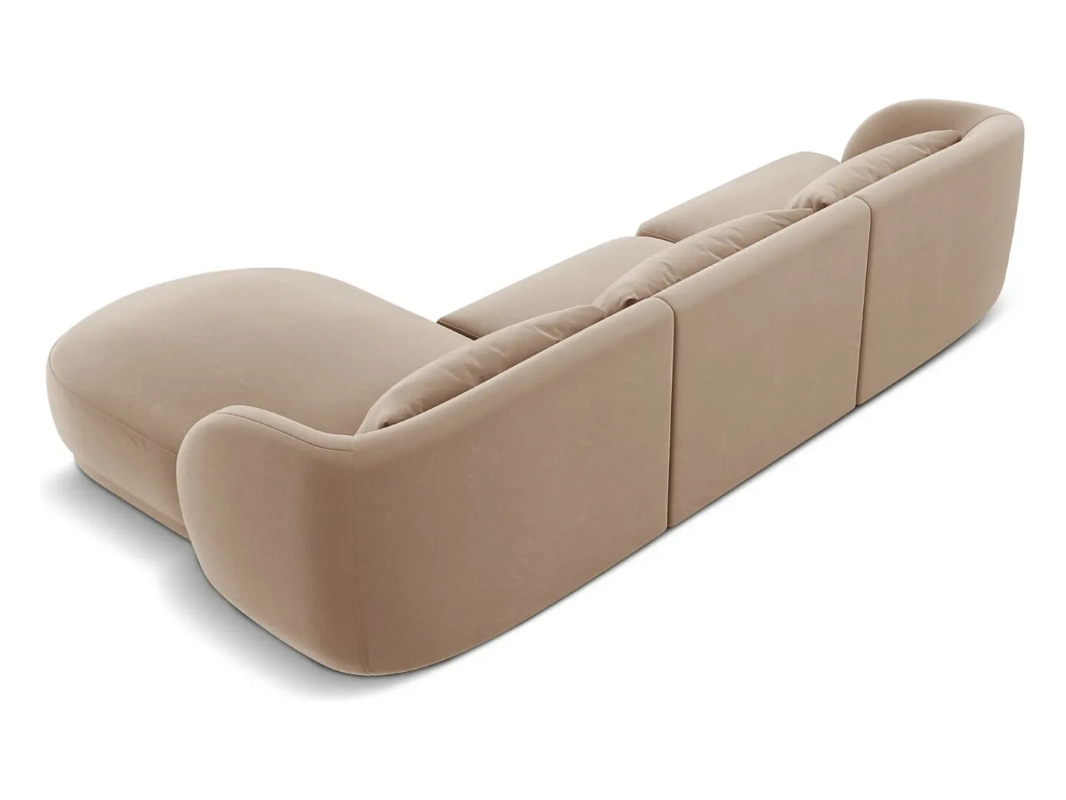 Cosmopolitan Design - Sofá de canto direito "Tulum" 4 lugares em veludo - 255x156x70cm^ Sofá