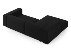 Sofá|Cosmopolitan Design - Sofá de canto esquerdo "Arendal" 3 lugares em veludo - 224x166x70cm Preto