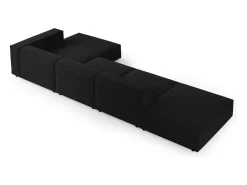 Sale Cosmopolitan Design - Sofá de canto direito "Arendal" 5 lugares em veludo - 341x166x70cm Preto