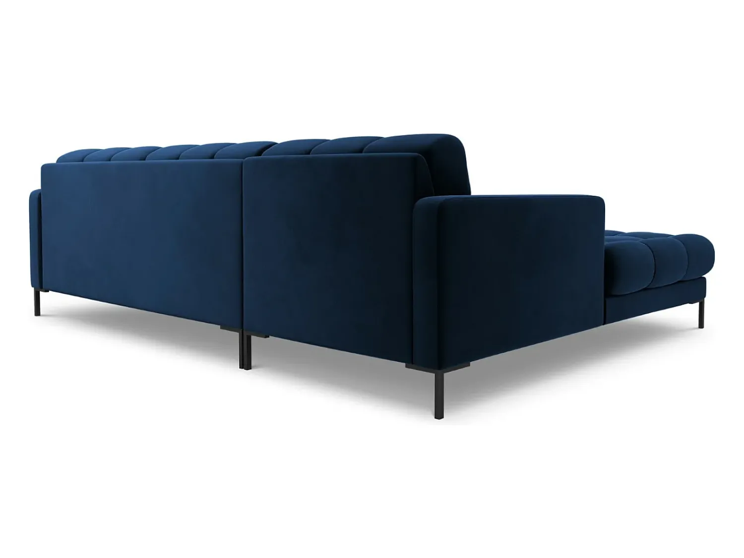Sofá|Cosmopolitan Design - Sofá de canto esquerdo "Bali" 5 lugares em veludo azul real - 293x185x75cm Azul escuro