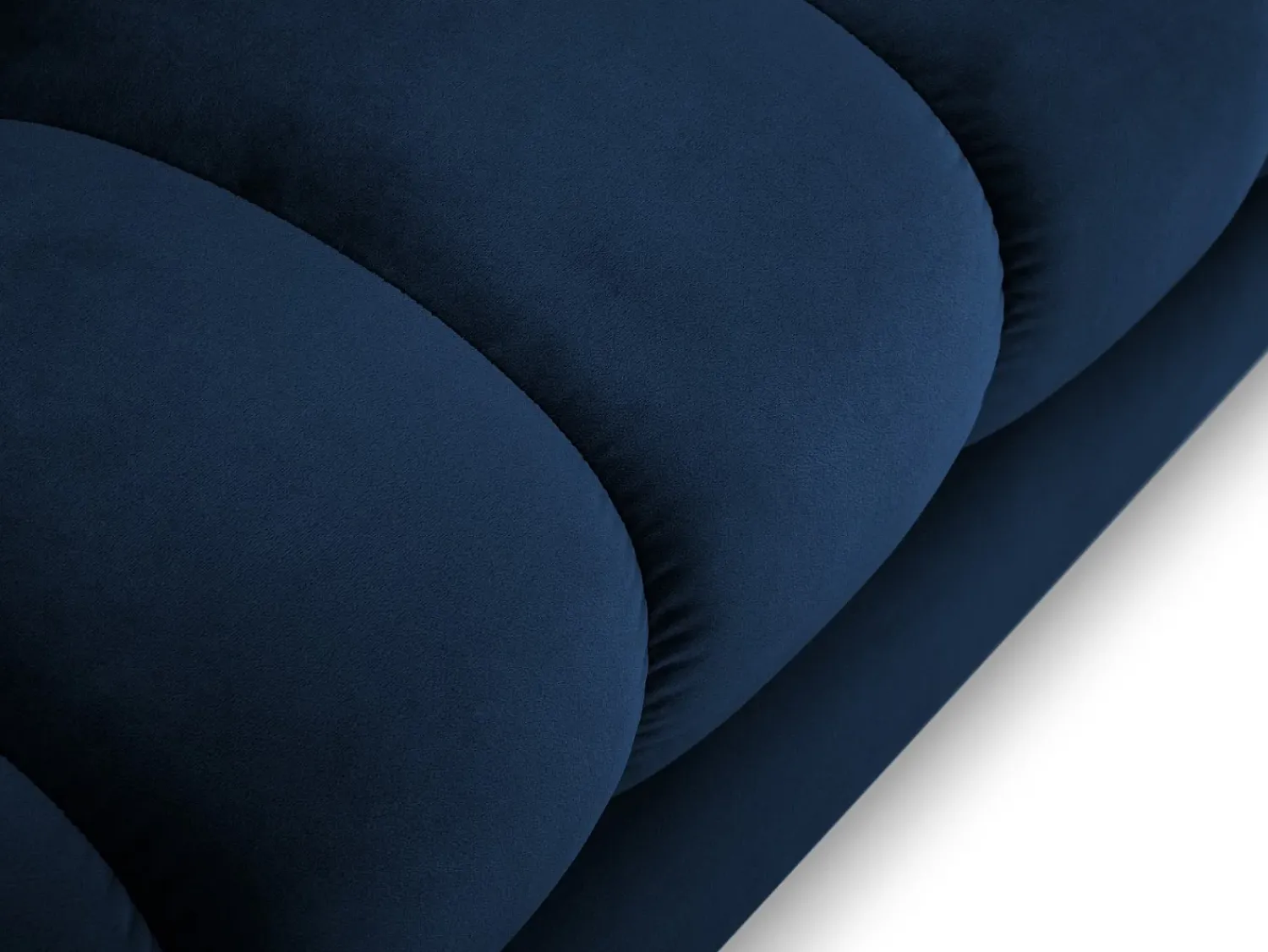 Sofá|Cosmopolitan Design - Sofá de canto esquerdo "Bali" 5 lugares em veludo azul real - 293x185x75cm Azul escuro