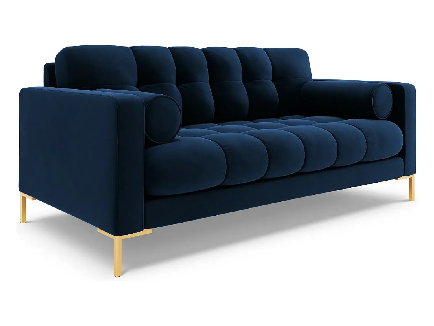 Sale Cosmopolitan Design - Sofá "Bali" 2 lugares em veludo azul real - 152x92x75cm Azul escuro