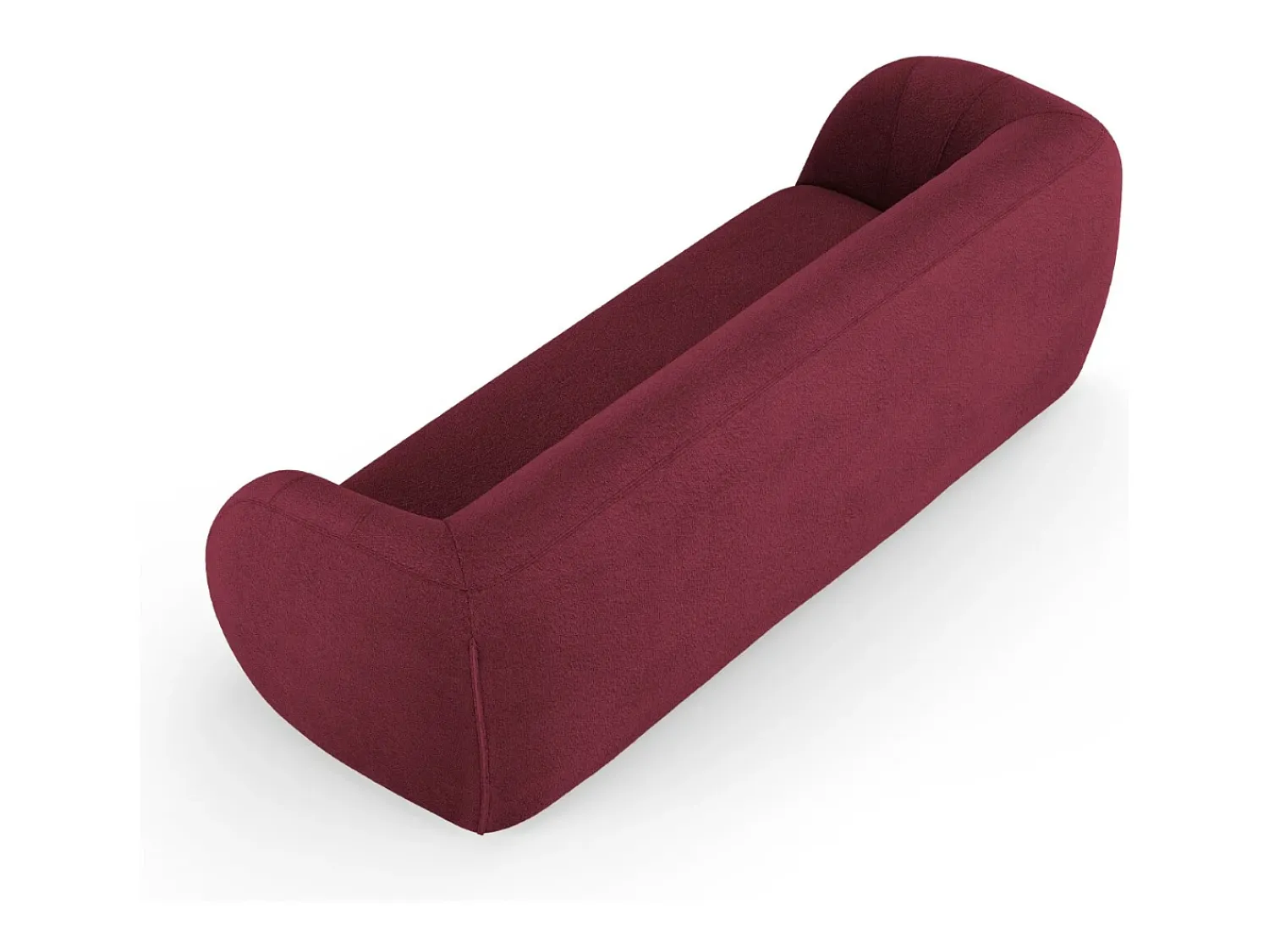 Sofá*Cosmopolitan Design - Sofá "Essen" 3 lugares em tecido bouclé - 230x95x86cm Bordeaux