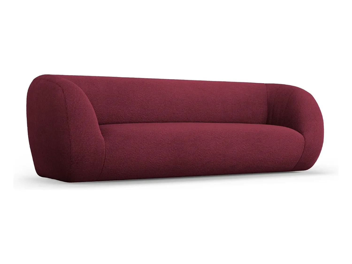 Sofá*Cosmopolitan Design - Sofá "Essen" 3 lugares em tecido bouclé - 230x95x86cm Bordeaux