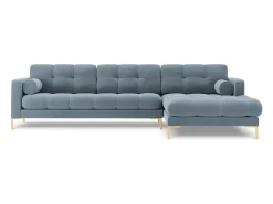 Cosmopolitan Design - Sofá de canto direito "Bali" 5 lugares em veludo - 293x185x75cm^ Sofá