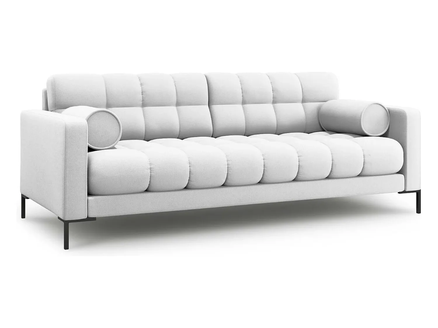 Sofá*Cosmopolitan Design - Sofá "Bali" 4 lugares em tecido estrutural cinza claro - 217x92x75cm Cinzento claro