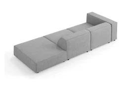 Sofá*Cosmopolitan Design - Sofá direito "Arendal" 4 lugares em tecido chenille com efeito canelado cinza escuro - 262x102x70cm Cinza antracite
