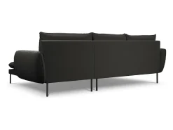 Sofá|Cosmopolitan Design - Sofá de canto direito "Vienna" 5 lugares em tecido bouclé - 255x170x95cm Preto