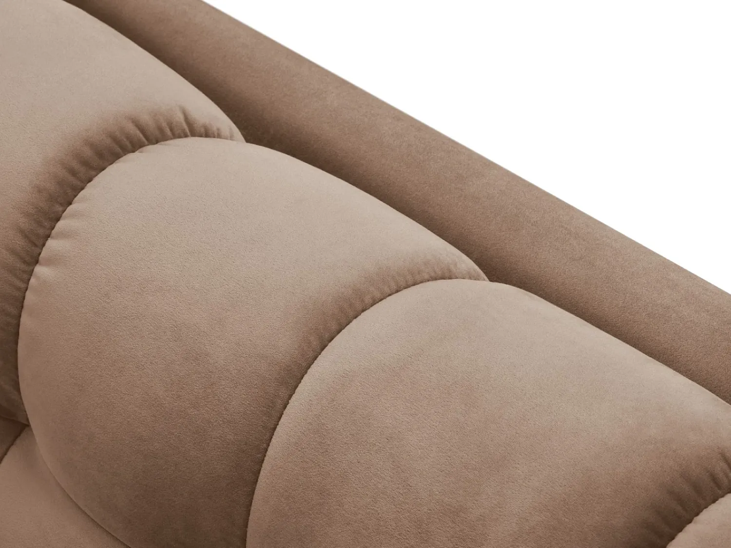 Sofá*Cosmopolitan Design - Sofá "Bali" 4 lugares em veludo - 217x92x75cm Bege