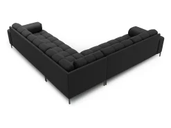 Sale Cosmopolitan Design - Sofá de canto simétrico "Bali" 6 lugares em tecido estrutural cinza escuro - 256x256x75cm Cinza antracite