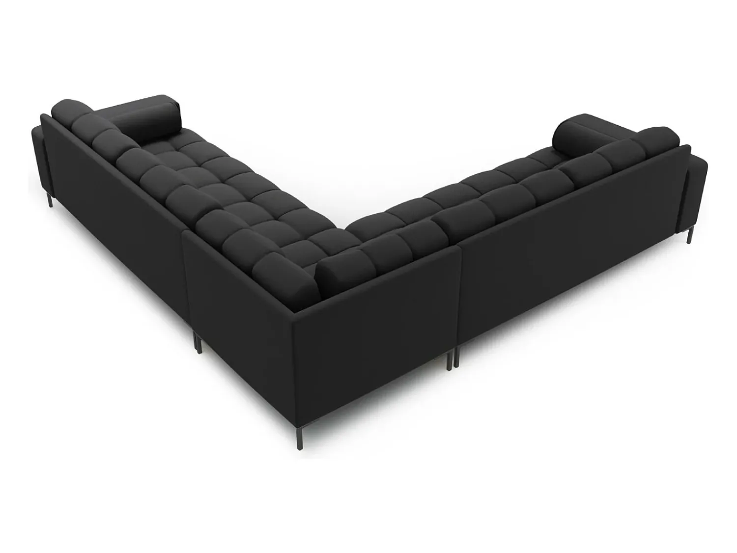 Sale Cosmopolitan Design - Sofá de canto simétrico "Bali" 6 lugares em tecido estrutural cinza escuro - 256x256x75cm Cinza antracite
