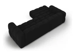 Sofá|Cosmopolitan Design - Sofá modular de canto esquerdo "Sky" 4 lugares em veludo - 272x162x75cm Preto