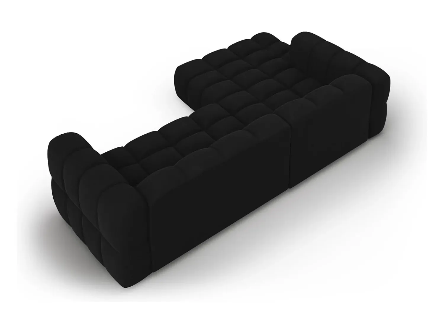 Sofá|Cosmopolitan Design - Sofá modular de canto esquerdo "Sky" 4 lugares em veludo - 272x162x75cm Preto