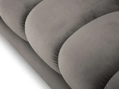 Sofá|Cosmopolitan Design - Sofá "Bali" 3 lugares em veludo cinza claro - 177x92x75cm Cinzento claro