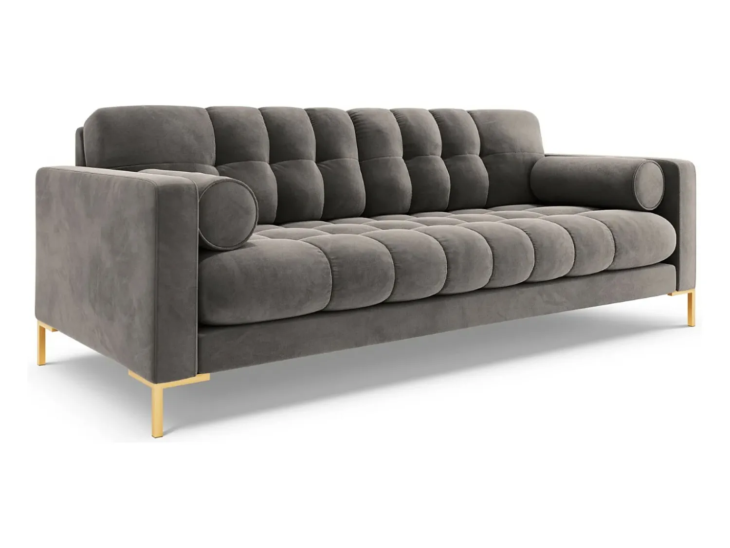 Sofá|Cosmopolitan Design - Sofá "Bali" 3 lugares em veludo cinza claro - 177x92x75cm Cinzento claro