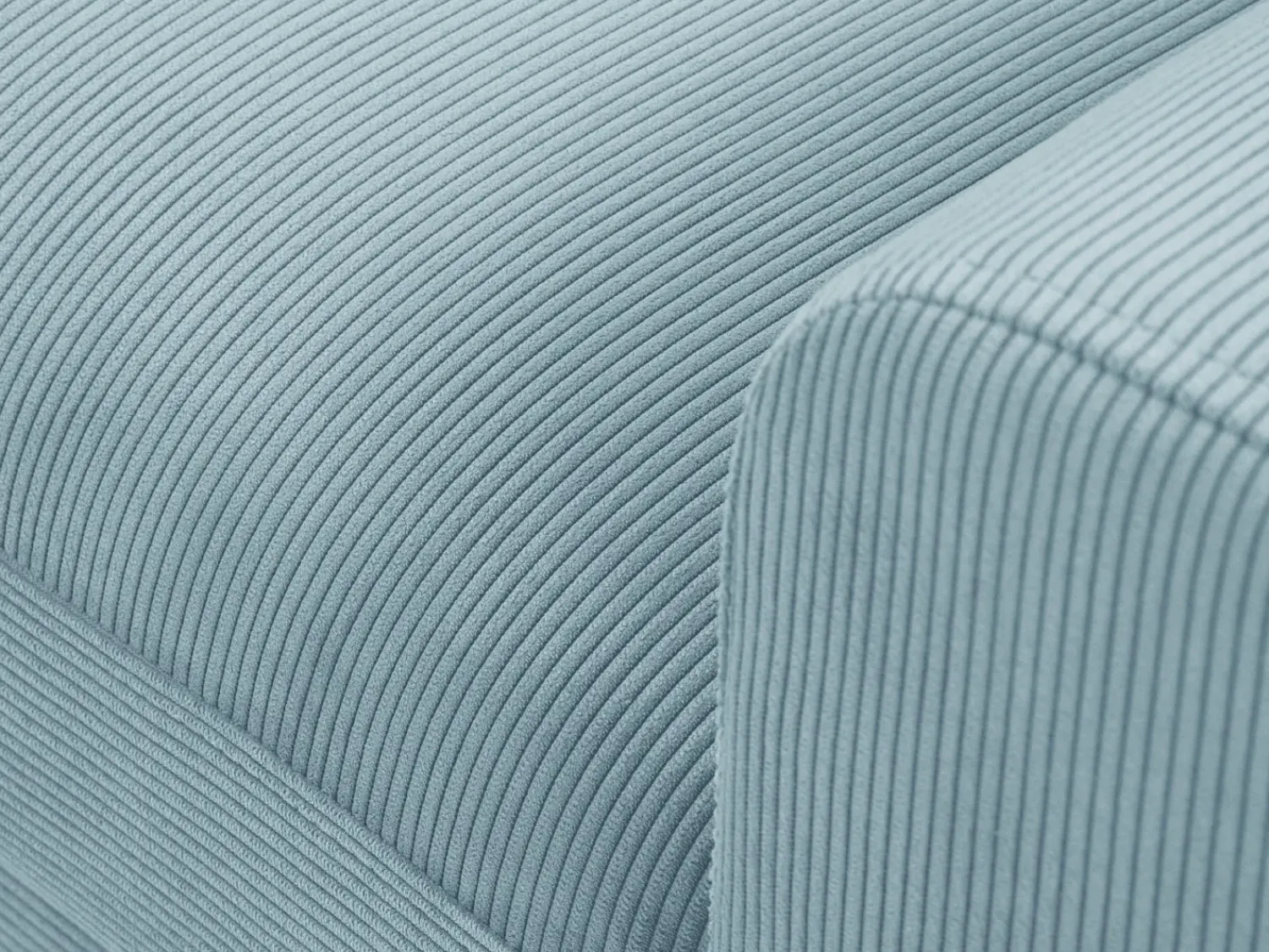 Sofá|Cosmopolitan Design - Sofá convertível de canto esquerdo com caixa de arrumação "Kyoto" 4 lugares em veludo cotelê - 241x145x88cm Azul claro