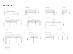 Sale Cosmopolitan Design - Sofá "Arendal" 3 lugares em veludo - 204x102x70cm Amarelo
