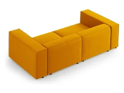 Sale Cosmopolitan Design - Sofá "Arendal" 3 lugares em veludo - 204x102x70cm Amarelo
