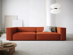 Sofá*Cosmopolitan Design - Sofá "Arendal" 4 lugares em tecido chenille - 244x102x70cm Terracota