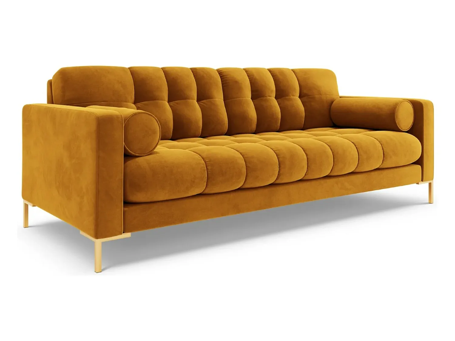 Sale Cosmopolitan Design - Sofá "Bali" 4 lugares em veludo - 217x92x75cm Amarelo