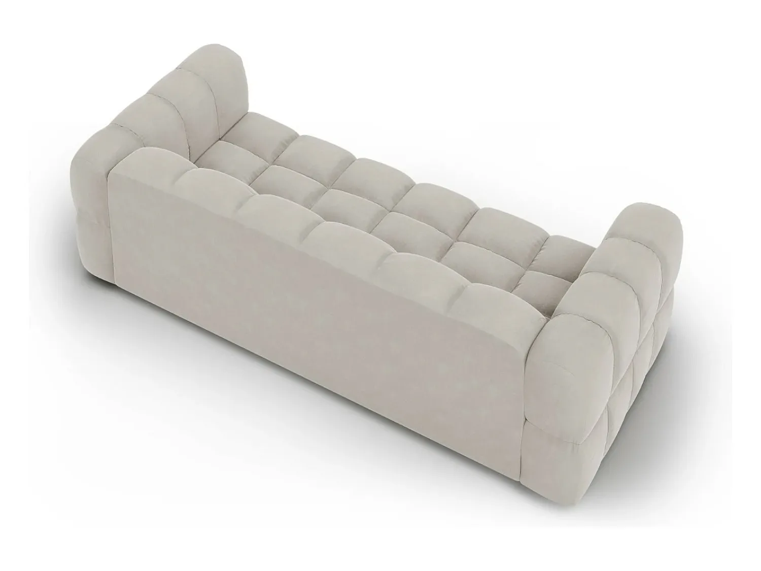 Cosmopolitan Design - Sofá modular "Sky" 4 lugares em veludo claro - 244x102x75cm^ Sofá