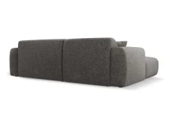 Clearance Cosmopolitan Design - Sofá de canto direito "Nolio" 4 lugares em tecido chenille cinza - 235x170x72cm Cinzento