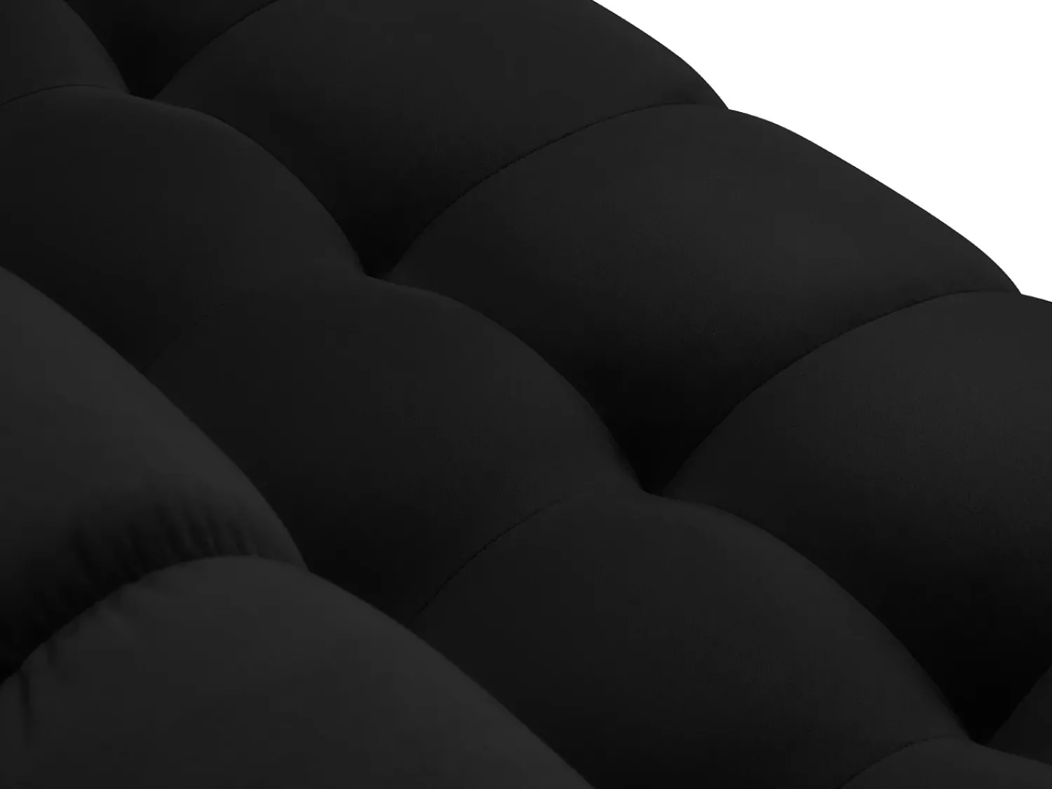 Best Cosmopolitan Design - Sofá de canto esquerdo "Bali" 5 lugares em veludo - 293x185x75cm Preto