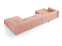 Cosmopolitan Design - Sofá panorâmico "Arendal" 6 lugares em tecido chenille - 364x166x70cm^ Sofá