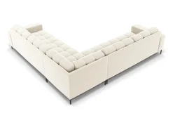 Online Cosmopolitan Design - Sofá de canto simétrico "Bali" 6 lugares em veludo claro - 256x256x75cm Bege
